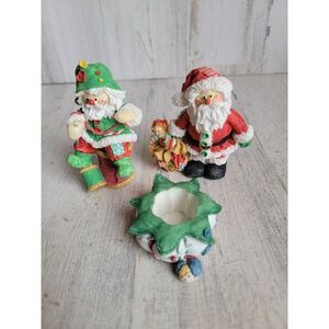 Enesco cute as button Santa Claus sewing gifts figure elf set figure Xmas